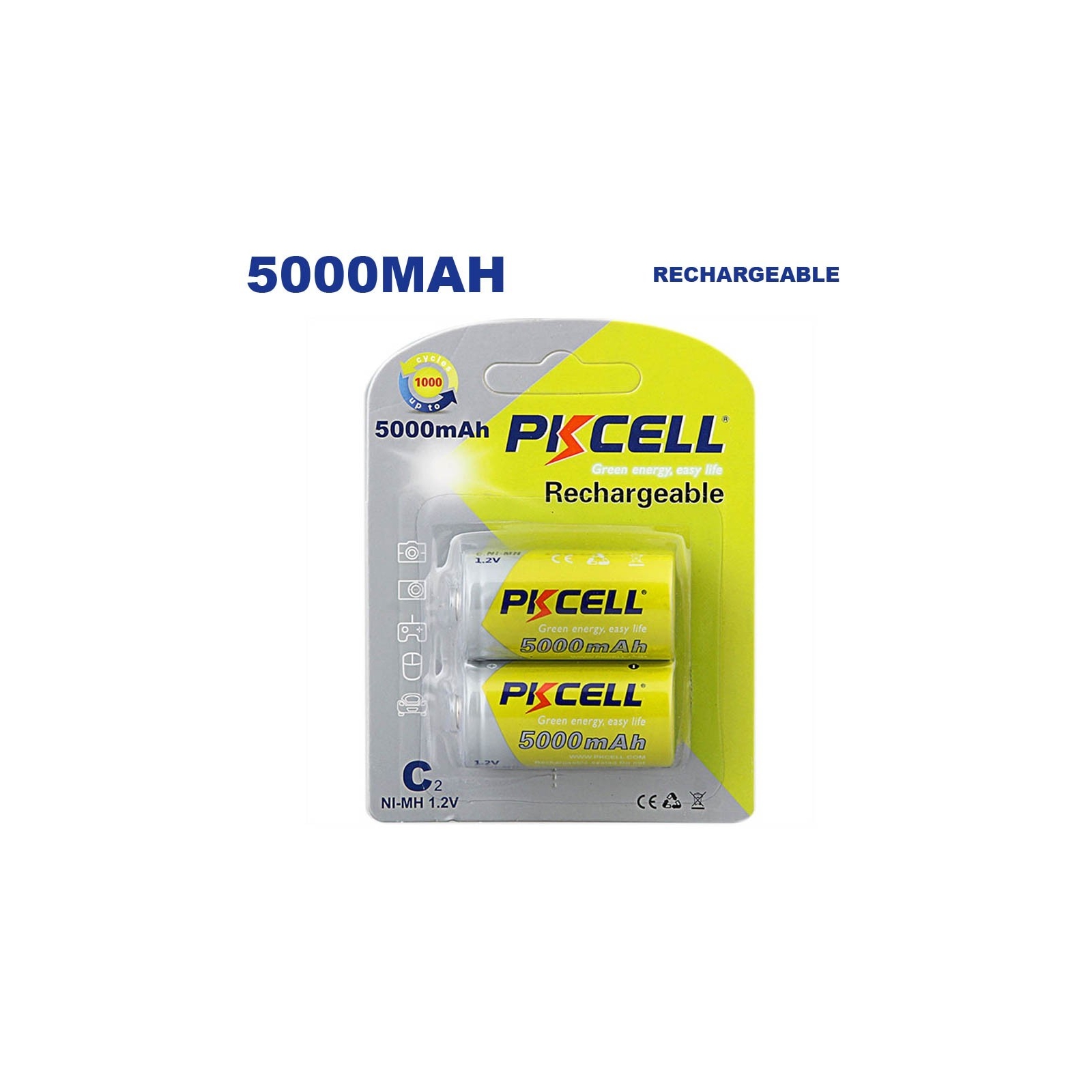 2 Piles Rechargeables 5000mAh PKCell
