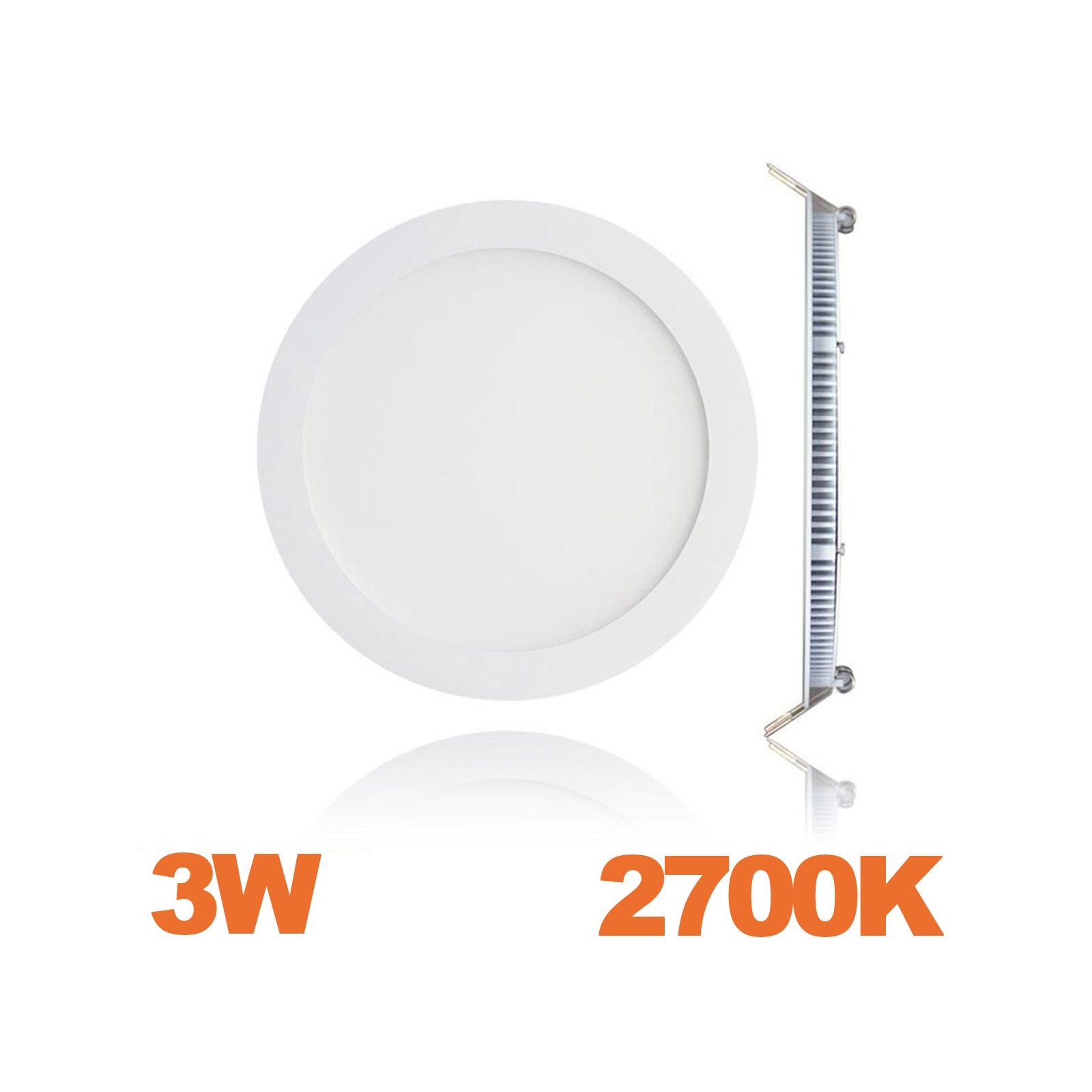 Spot Encastrable LED Downlight Panel Extra-Plat 3W Blanc Chaud 2700K