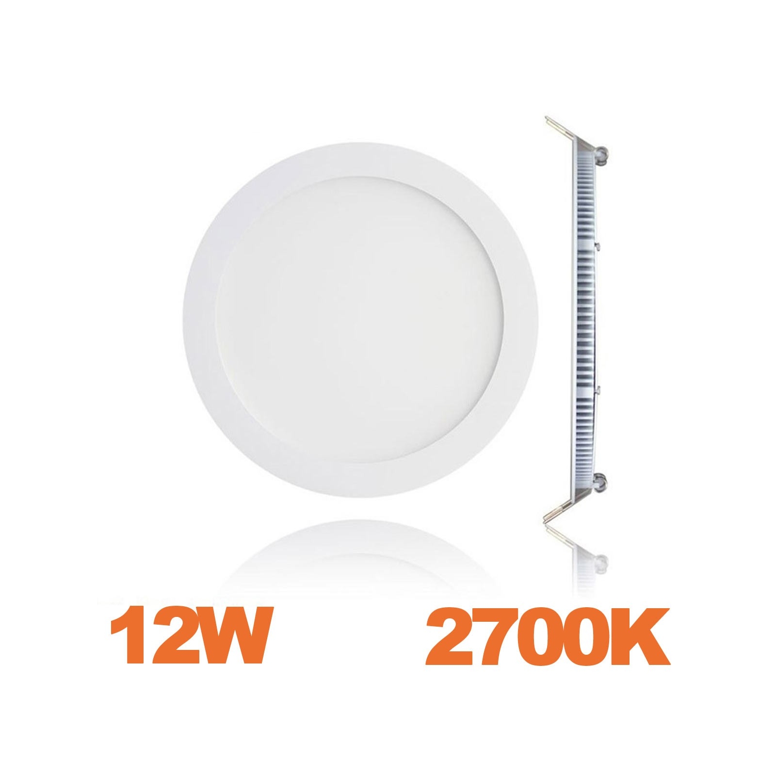 Spot Encastrable LED Downlight Panel Extra-Plat 12W Blanc Chaud 2700K