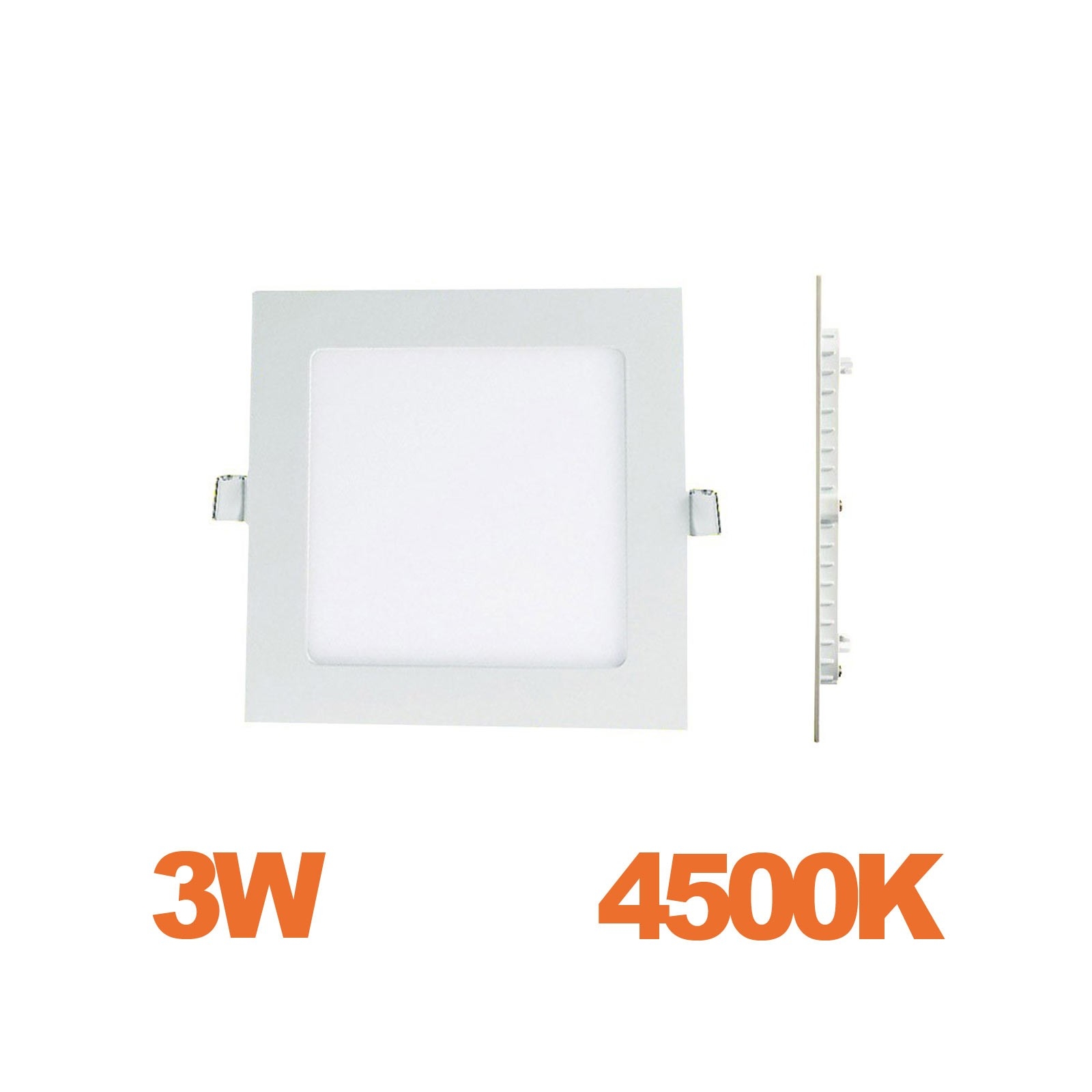 Spot Encastrable LED Carre Downlight Panel Extra-Plat 3W Blanc Neutre 4500K