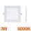 Spot Encastrable LED Carre Downlight Panel Extra-Plat 3W Blanc Froid 6000K