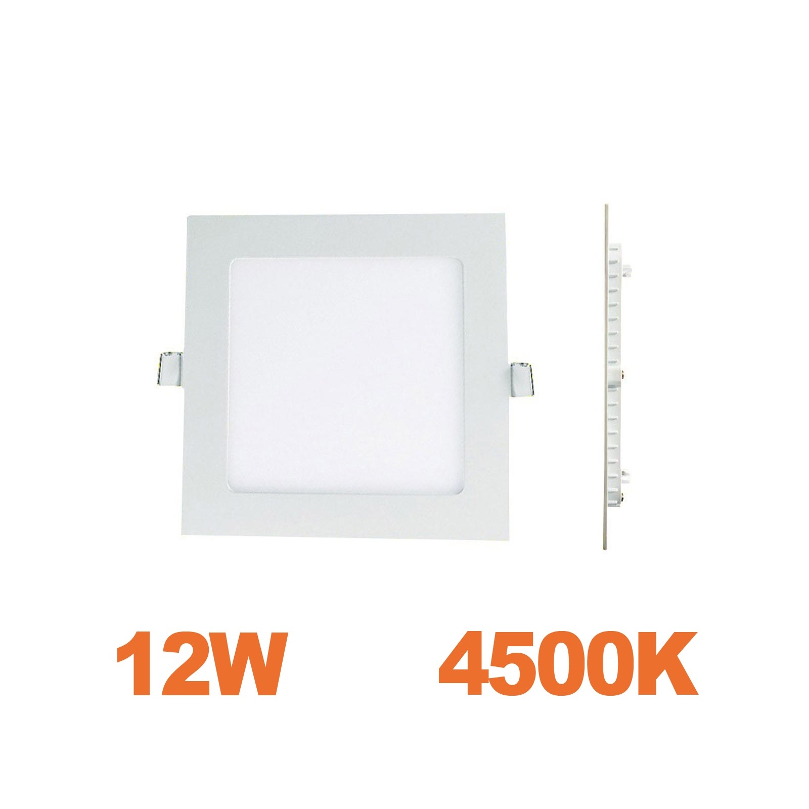 Spot Encastrable LED Carre Downlight Panel Extra-Plat 12W Blanc Neutre 4500K