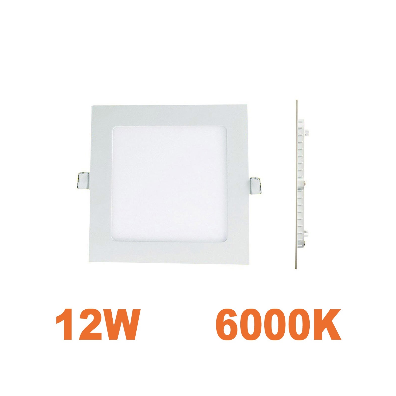 Spot Encastrable LED Carre Downlight Panel Extra-Plat 12W Blanc Froid 6000K