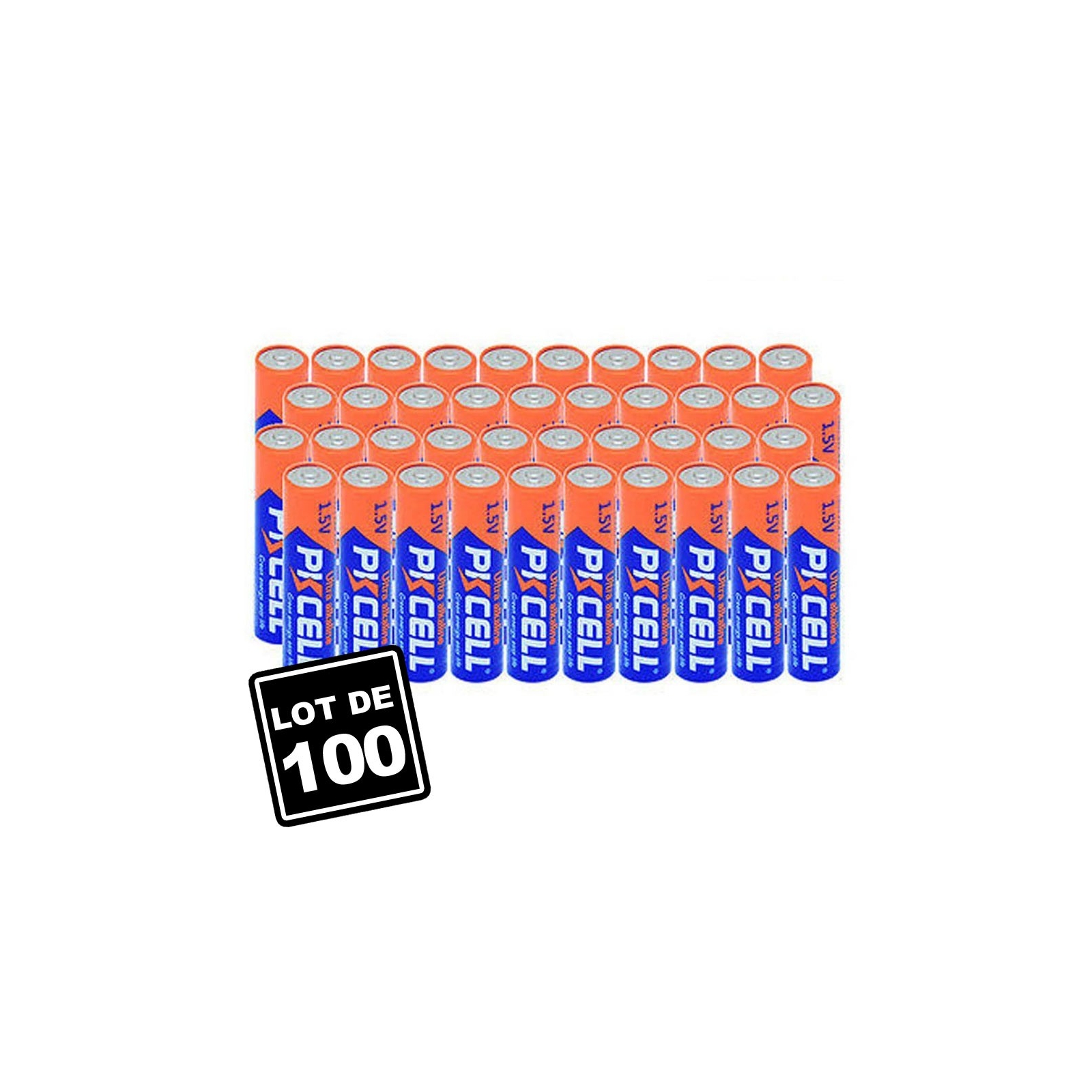 Lot de 100 Piles AAA LR03 Ultra Alcaline PKCell 1.5V