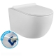 Pack Complet WC Sans Bride Bati + Cuvette + Plaque Chromée DESIGN