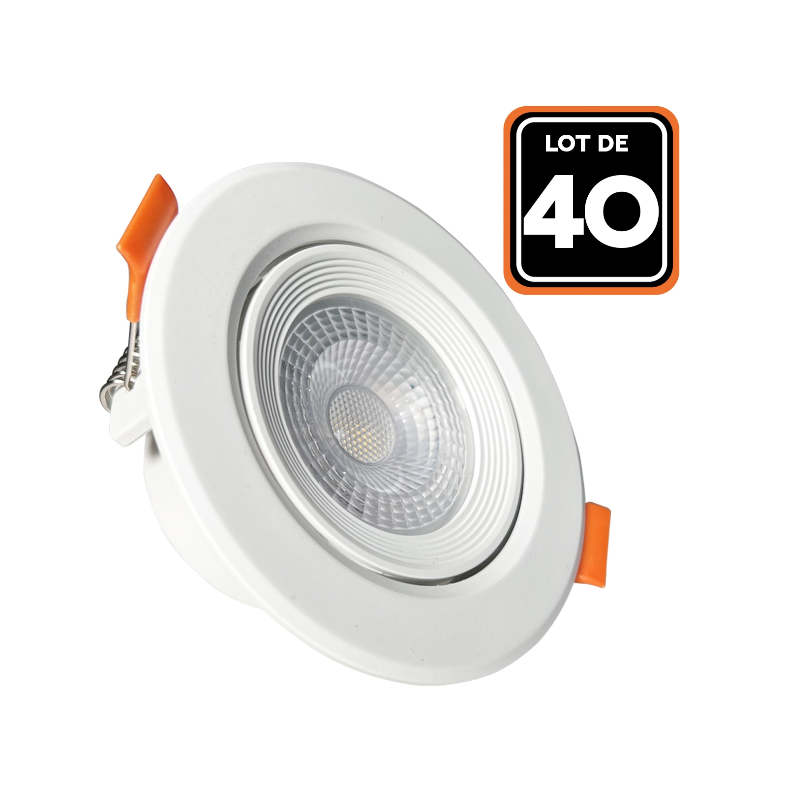 Lot de 40 Spot LED Encastrable Rond 5W - Blanc Neutre 4000K