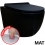 CONFORT - WC noir suspendu sans bride avec fixations invisibles + abattant ultra fin déclipsable + frein de chute