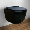 Pack Complet WC Sans Bride Bati INITIO + Cuvette + Plaque Blanche modele DESIGN